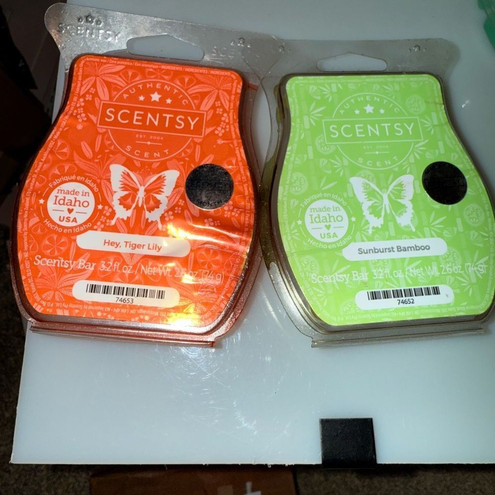 Scentsy Orange and Green Candle Accents